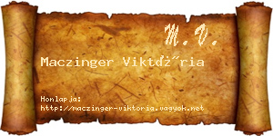 Maczinger Viktória névjegykártya